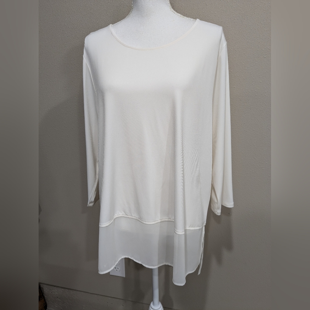 Easywear Chico's Pull Over Blouse Off White Size 3X